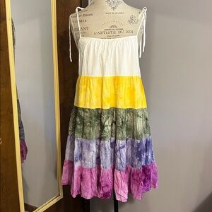 Tiered Tie-Dye Rayon Dress